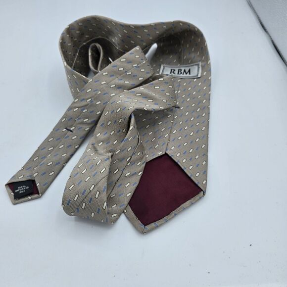 RBM Collection Necktie Tie Men Multicolor Geometric 100% Silk Vintage 57 x 4 - Picture 3 of 6